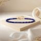 Lapis Beaded Bracelet, Dainty Gold plated bracelet for women, Handmade jewelry